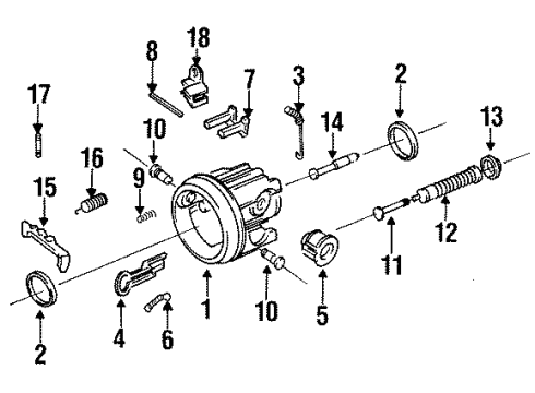 1992 Oldsmobile 88 Steering Column Components Diagram