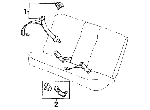 1995 Saturn SC1 Rear Seat Belts Diagram
