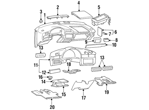 1996 Chevy Lumina Ashtray Diagram for 10266171