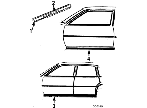 1984 Chevy Citation II Rocker Panel Reinforcement Diagram for 20093078