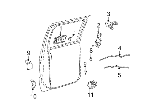 2002 Chevy S10 Rear Door Diagram 2 - Thumbnail