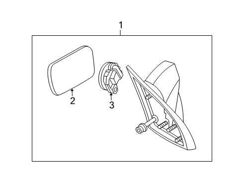 2007 Buick Rendezvous Mirror Glass, Rear Passenger Side Diagram for 88891860