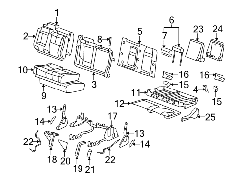 2007 Chevy Avalanche Rear Seat Components Diagram