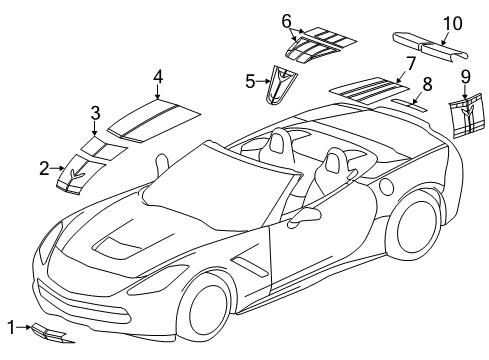 2017 Chevy Corvette Stripe Tape Diagram 2 - Thumbnail