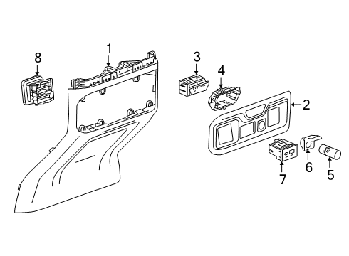 2021 Chevy Silverado 1500 Trim Plate, Rear Diagram for 84505581