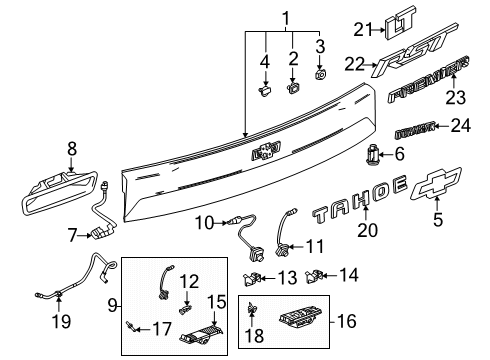 2025 Chevy Tahoe Exterior Trim - Lift Gate Diagram