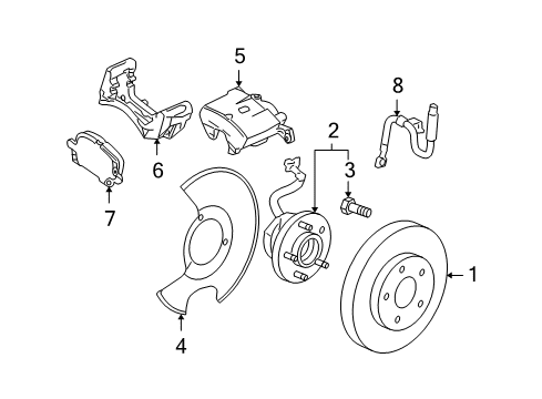 2009 Chevy Malibu Brake Components Diagram 2 - Thumbnail