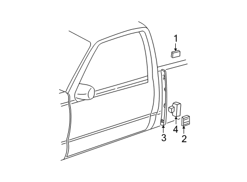 1995 GMC C3500 Body Side Molding, Outer Diagram for 15740097