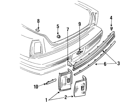 1991 Oldsmobile 98 Extension Nut, Plastic Diagram for 20739862