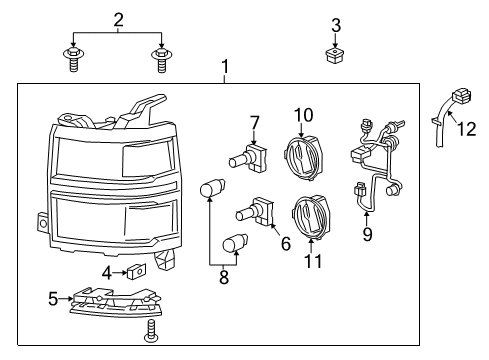 2014 Chevy Silverado 1500 Tail Lamp Bulb Diagram for 13504291