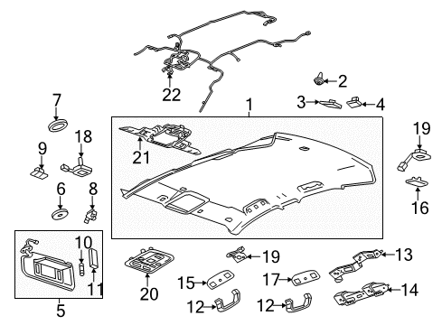 2015 Cadillac CTS Headliner Clip, Front, Plastic Diagram for 11611836