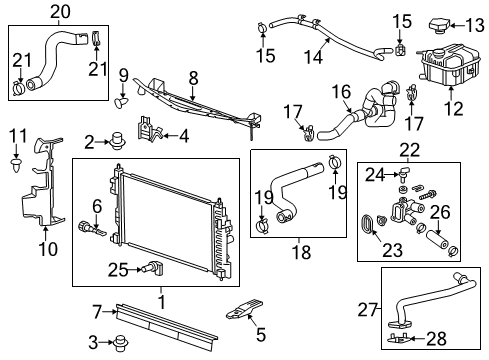2014 Chevy Impala Reservoir Hose Clamp, Driver Side Diagram for 11570816
