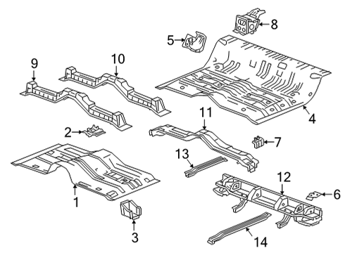 2024 GMC Sierra 2500 HD Rear Rail, Driver Side Diagram for 23380429