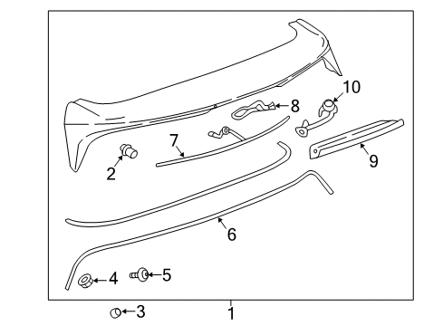 2022 Buick Enclave Spoiler Stud Diagram for 11610746