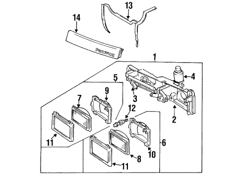 1992 Pontiac Sunbird Center Support Diagram for 22542401