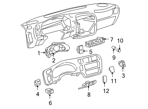 1998 Chevy Blazer Wiper Switch, Rear Diagram for 15708959