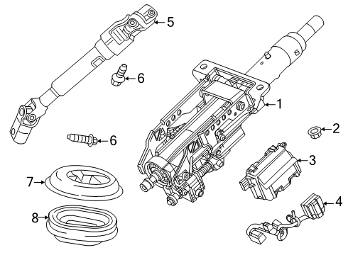 2025 Chevy Traverse Steering Column Assembly Diagram