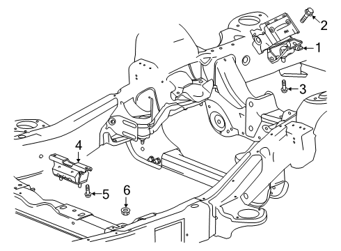2021 GMC Sierra 1500 Engine & Trans Mounting Diagram 3 - Thumbnail