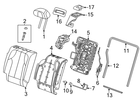 2024 Chevy Blazer EV Cover, Rear Seat Back Diagram for 26387951