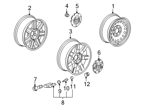 2009 Cadillac Escalade Hub Cap, Center Diagram for 19431594
