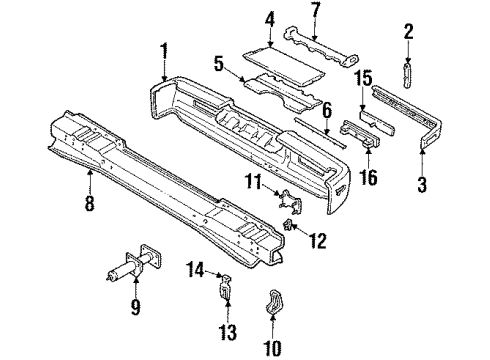 1985 Cadillac Seville Support Cushion, Rear Diagram for 1603988