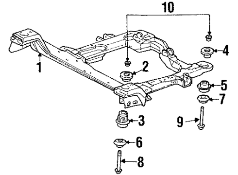 2000 Oldsmobile Intrigue Rear Insulator, Orange, Front Diagram for 10249731