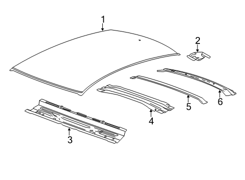 2017 Cadillac ATS Roof & Components Diagram