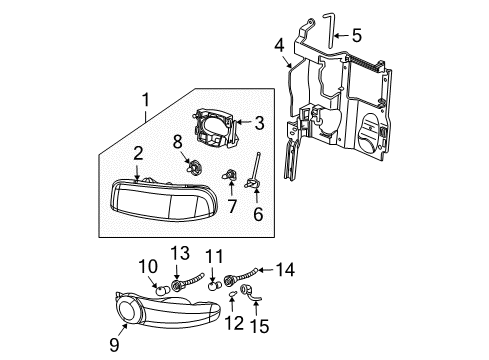 2001 GMC Yukon XL 1500 Support, Passenger Side Diagram for 15798920