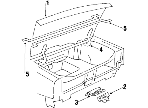 1987 Oldsmobile 98 Trunk Lid & Components Diagram