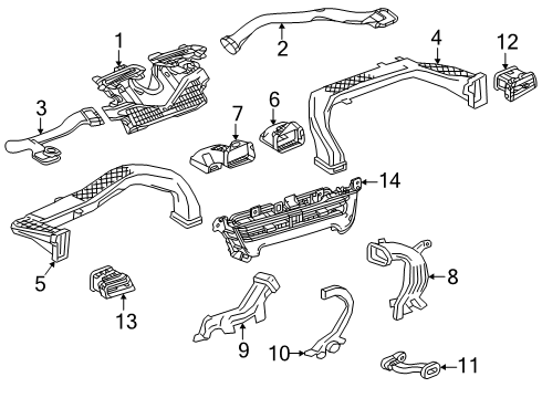2025 Chevy Suburban Outlet, Air Distributor Diagram for 86529756