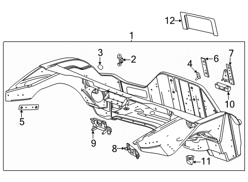 2025 Chevy Corvette Rear Floor & Rails Diagram 5 - Thumbnail