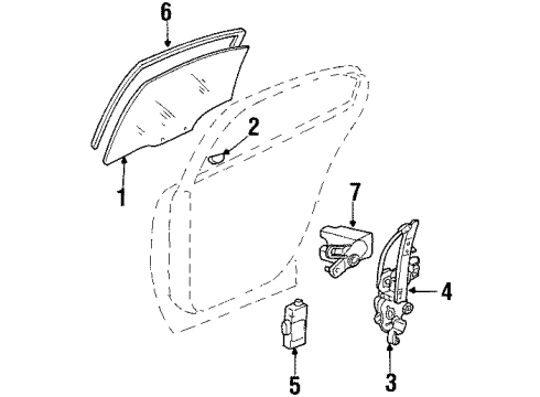 2002 Oldsmobile Aurora Glass - Door Diagram 2 - Thumbnail