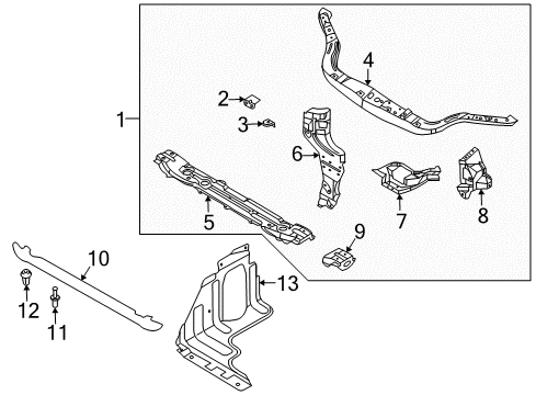 2011 Chevy Aveo5 Radiator Support Diagram