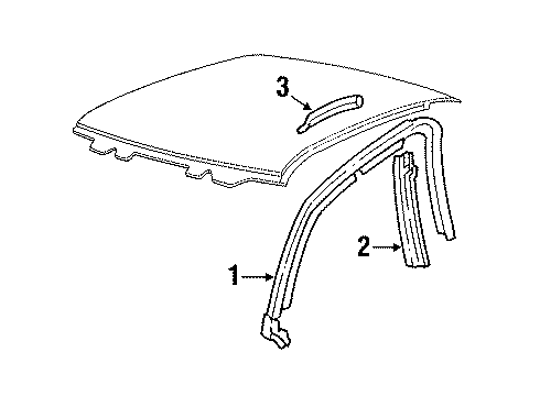 1994 Pontiac Grand Am Exterior Trim - Roof Diagram 2 - Thumbnail