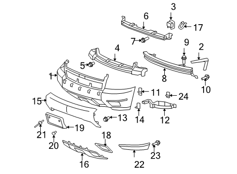 2012 Chevy Tahoe Bumper & Components - Front Diagram 2 - Thumbnail
