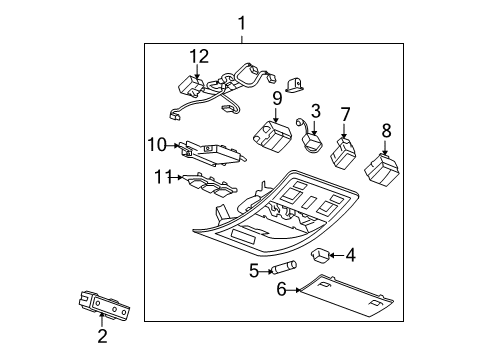 2012 Chevy Suburban 2500 Roof Console Diagram for 22780449