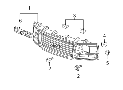 2021 GMC Savana 3500 Grille & Components Diagram 2 - Thumbnail