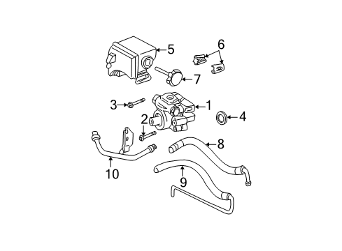 2005 Pontiac Sunfire Power Steering Pressure Hose Diagram for 22670490