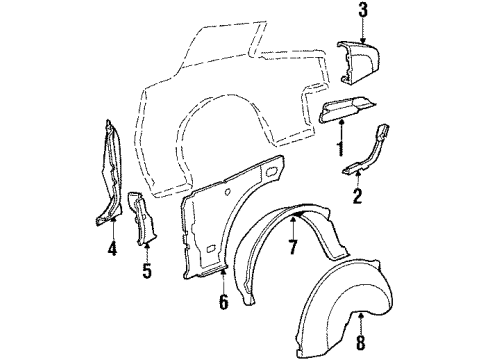 1985 Buick Riviera Inner Components - Quarter Panel Diagram
