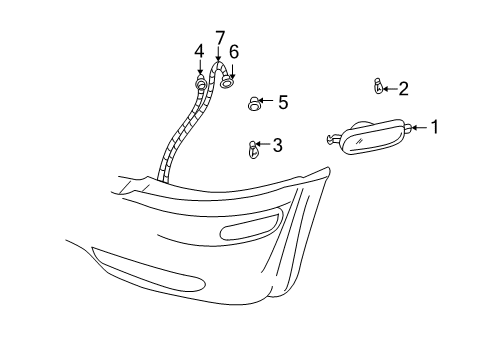 2003 Oldsmobile Bravada Combination Lamp, Driver Side Diagram for 15161505