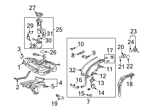 2009 Pontiac Vibe Fuel Pump Diagram for 19185090
