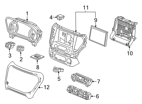 2019 GMC Acadia Display System, Driver Side Diagram for 42578315