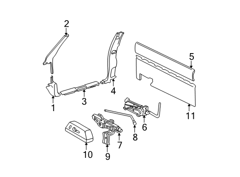 2001 Chevy S10 Interior Trim - Cab Diagram 5 - Thumbnail
