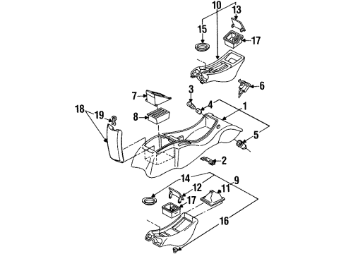 1994 Pontiac Firebird Latch, Front Diagram for 17997787