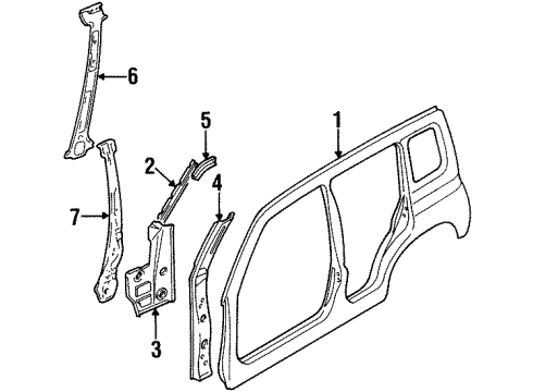 1998 Chevy Tracker Center Pillar Diagram