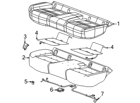 2022 Buick Envision Cushion Cover, Black, Rear Diagram for 84886886