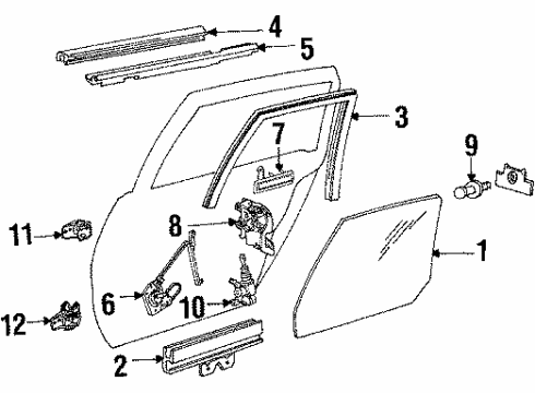 1987 Oldsmobile Calais Window Switch, Rear Diagram for 20611574