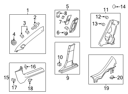 2016 Chevy Sonic Interior Trim - Pillars Diagram 2 - Thumbnail