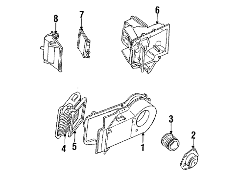 1988 Pontiac Bonneville Evaporator Core Diagram for 3095760