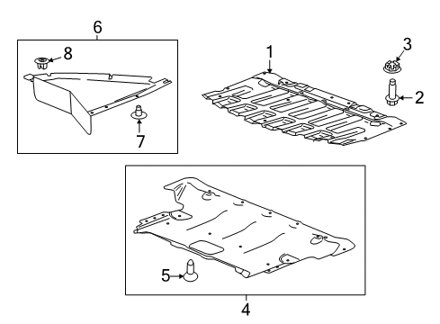 2018 Cadillac CT6 Deflector, Front Diagram for 84211786